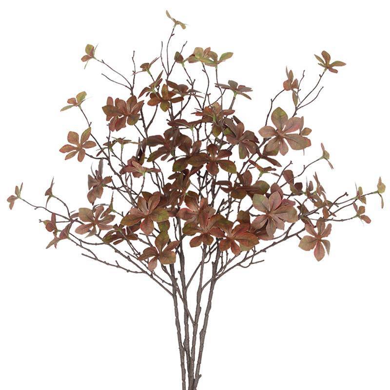 lot 60289 image: CISDUEO 4 Pcs Artificial Fall Leaves Stem Plants Fall Floral Stems Fake Leaves Silk Faux Fall Greenery Branches Brown with Long Stem for Vases Farmhouse Thanksgiving Autumn Centerpiece Halloween Decor