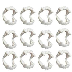 lot 9198 image: Higoala 24 Pcs Vampire Fangs, Plastic White Vampire Teeth for Dress Up Costume Cosplay Photo Props Halloween Christmas