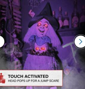 Life-Size Animatronic Witch Decoration 72 inches Touch Activated Lights Sounds - Retail: $100