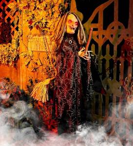 lot 60739 image: Haunted Hill Farm Animatronic Hanging Witch with Lights and Sound - Retail $50