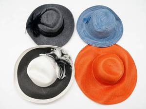lot 4201 image: Wide-Brim Straw Sun Hats - 4 Assorted Colors