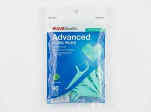 lot 4237 image: CVS Health Advanced Floss Picks with Fluoride 90ct - 3 Packs