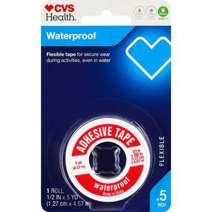 lot 4238 image: CVS Health Waterproof Adhesive Tape .5 IN x 5 YD - 2 Packs