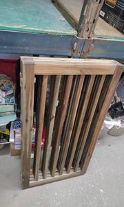 lot 4283 image: Wooden 4 Panel Pet Gate w Vertical Slat Design