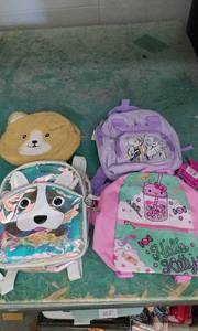 lot 4285 image: Lot of 4 Character Backpacks & Plush Pouches