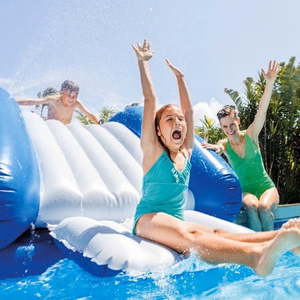 lot 64681 image: INTEX Kool Splash Inflatable Water Slide Bundle for Swimming Pool Fun - Retail $125