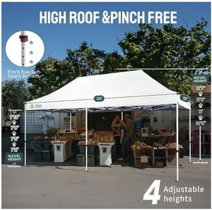lot 64703 image: CROWN SHADES 10x20 Commercial Pop Up Canopy Tent,Outdoor Canopy, White, No Sandbags. - Retail $372