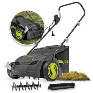 lot 64707 image: Sun Joe AJ801E-RM Electric Lawn Dethatcher Scarifier  13 Inch  12 Amp - Retail $150