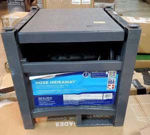 lot 64712 image: Suncast 100 ft Garden Hose Reel Hideaway, Cyberspace Grey - Retail $75