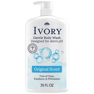lot 64717 image: Ivory Body Wash  Mild and Gentle Original Scent  35 fl oz - Retail $7