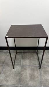 lot 2 image: Painted Metal Table with Decorative Embossed Top