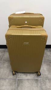 lot 4 image: Vertical Trunk 2-Piece Gold Hardside Luggage Set