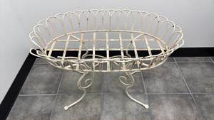 lot 7 image: Wrought Iron Basket Planter Stand (20 Tall)