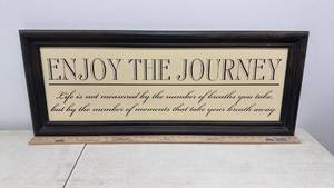 lot 21 image: Framed Wall Art �� Enjoy The Journey Inspirational Quote Print