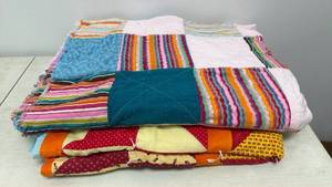 lot 26 image: Lot of 2 Handmade Patchwork Quilts