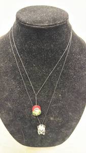 lot 113 image: Lot of 2 String Necklaces with Ladybug and Bear Pendants