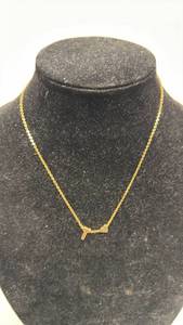 lot 162 image: Gold-Tone Letter T and Heart Pendant Necklace