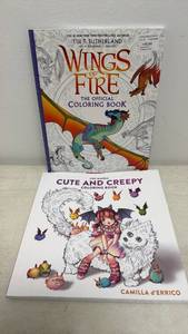 lot 179 image: Wings of Fire Official Coloring Book & Pop Manga Cute and Creepy Coloring Book Lot