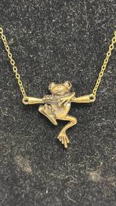 lot 198 image: Frog Pendant Necklace with Chain