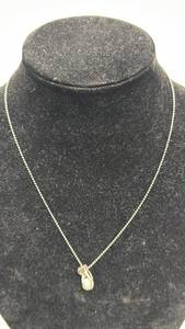 lot 199 image: Pendant Necklace with Beaded Chain and Teardrop Charm