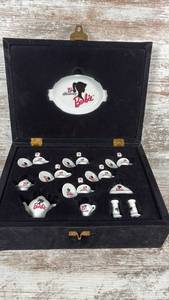 lot 109 image: Barbie 35th Anniversary Miniature Tea Set in Carrying Case