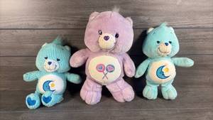lot 157 image: Care Bears Plush Toy Lot 3 Pieces Pink Blue Green