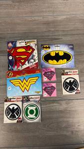 lot 173 image: DC Comics Superhero Patches Lot 8 pieces Superman Batman Wonder Woman