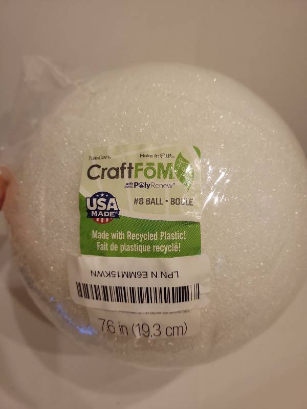 lot 73674 image: Styrofoam Balls 7.6 Inch,Extra Large Styrofoam Ball Craft Foam Balls for DIY - Retail $30