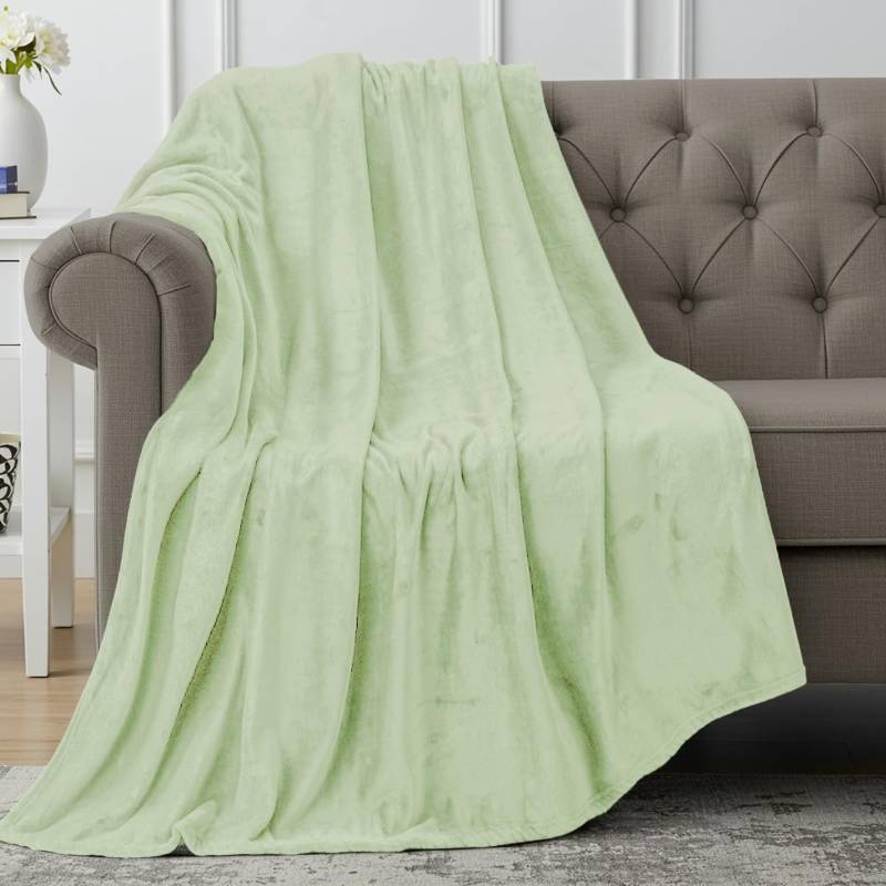 lot 59237 image: Utopia Bedding Soft Fleece Bed Blanket Throw Size Sage Green (50x60 Inch) - Retail $13