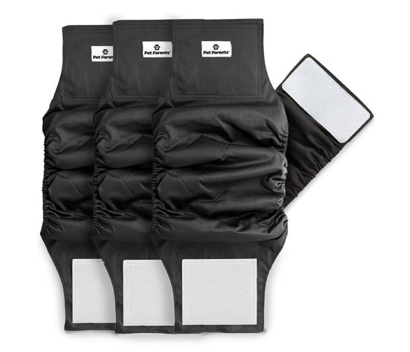 lot 59285 image: Washable Belly Bands for Male Dogs (3pack)  Extenders of Durable Dog Diapers Male, Premium Male Dog Diapers & Dog Wraps, MEDIUM - Retail $25