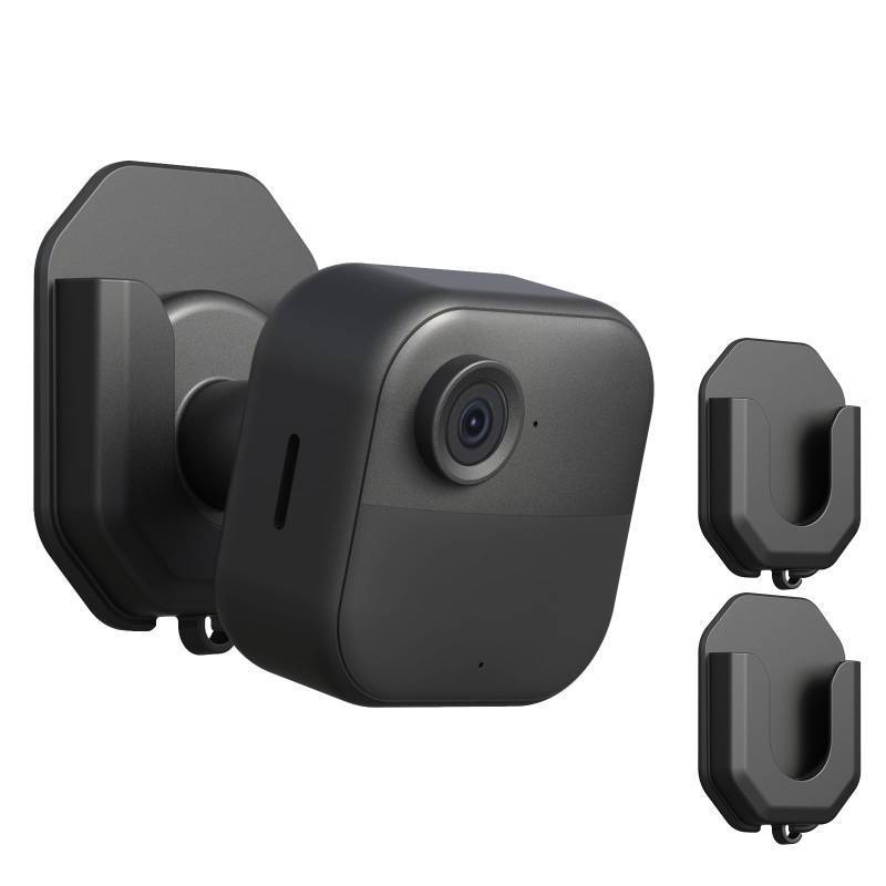 lot 59270 image: 2 Pack Blink Camera No Drill No Screws Wall Mount Bracket for Blink Outdoor 4 Blink MiniMini 2 Blink Indoor Cameras, HBV Adhesive Mount(KMOUANTS Black Wall Mount for Blink Cameras) - Retail $9