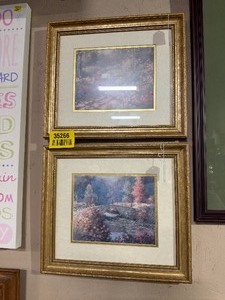 lot 35266 image: Matching pair of framed garden landscape art prints