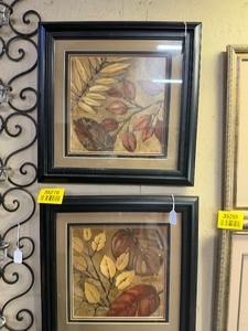 lot 35270 image: Set of 2 framed wall art prints designed from the Indian summer
