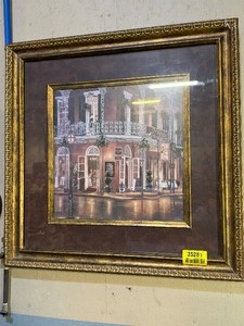 lot 35281 image: Vintage Golden Frame  Jazz Du Jour - By Betsy Brown.