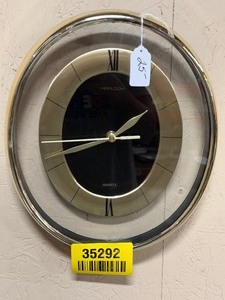 lot 35292 image: Retro Commodore Quartz Gold Tone Wall Clock.