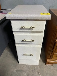 lot 35220 image: 3-drawer storage cabinet with countertop