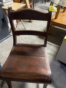 lot 35240 image: Vintage Brown Wooden Desk Chair.