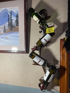 lot 35246 image: Wall Hanging Wine Art Rack.