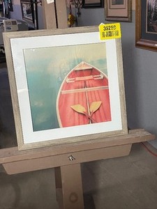 lot 35259 image: Beautiful Paddle Boat On Water Painting - Signed By Alicia Bock.