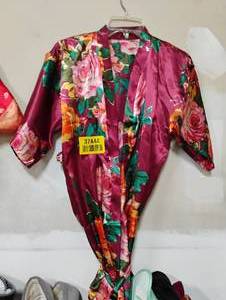 lot 37444 image: SILK FLORAL SMALL ROBE.