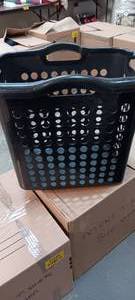 lot 37467 image: Black Plastic Laundry Basket.