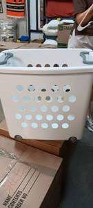 lot 37468 image: White Plastic Laundry Basket.