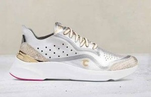 lot 10016 image: Courser Uno Womens Silver Luxe Sneaker Size 6.5  Retail $595