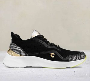 lot 10017 image: Courser Uno Womens Black Luxe Running Shoe Size 6.5  Retail $595