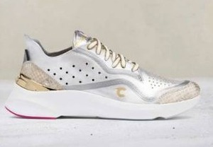 lot 10044 image: Courser Uno Womens Silver Luxe Athletic Shoe, Size 9.5  Retail $595