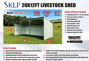 lot 7408 image: SKLP 20 FT x 12 FT Livestock Shed  SK-S2012