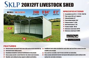 lot 7230 image: SKLP 20FT x 12FT Livestock Shed  SK-S2012