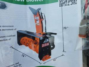 lot 4033 image: Handy 72 Skid Steer Snow Blower  HNSB72