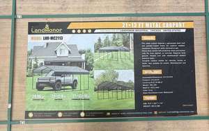 lot 2474 image: LandHonor 21-Ft. x 13-Ft. Metal Carport  LHR-MC2113