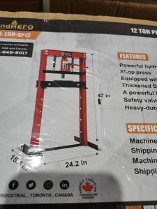 lot 2511 image: Landhero 12 Ton Press Machine Model LDH-SP12 47 in Height